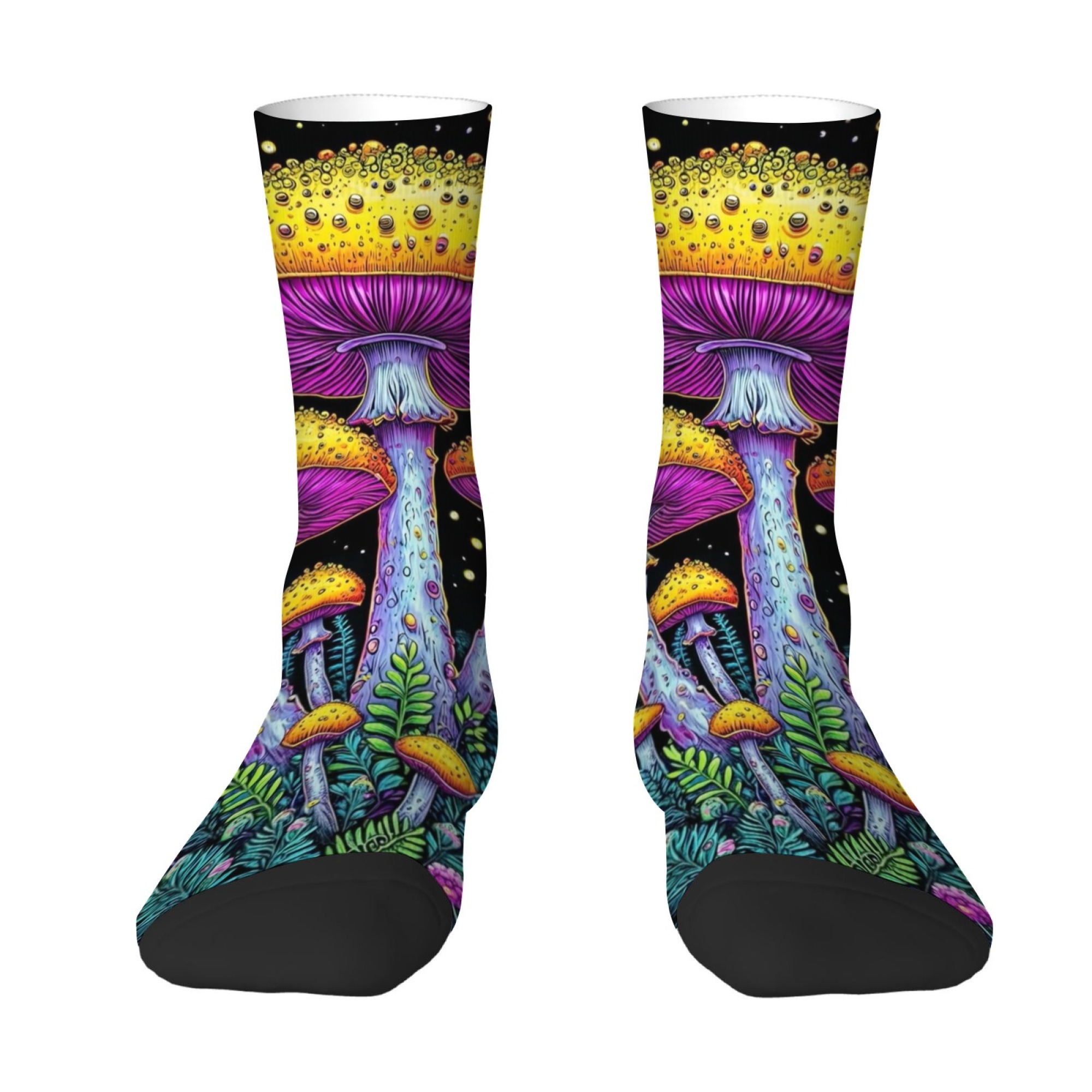 Quirky Street Fashion - Fun Cartoon Yellow Mushroom Print Men's