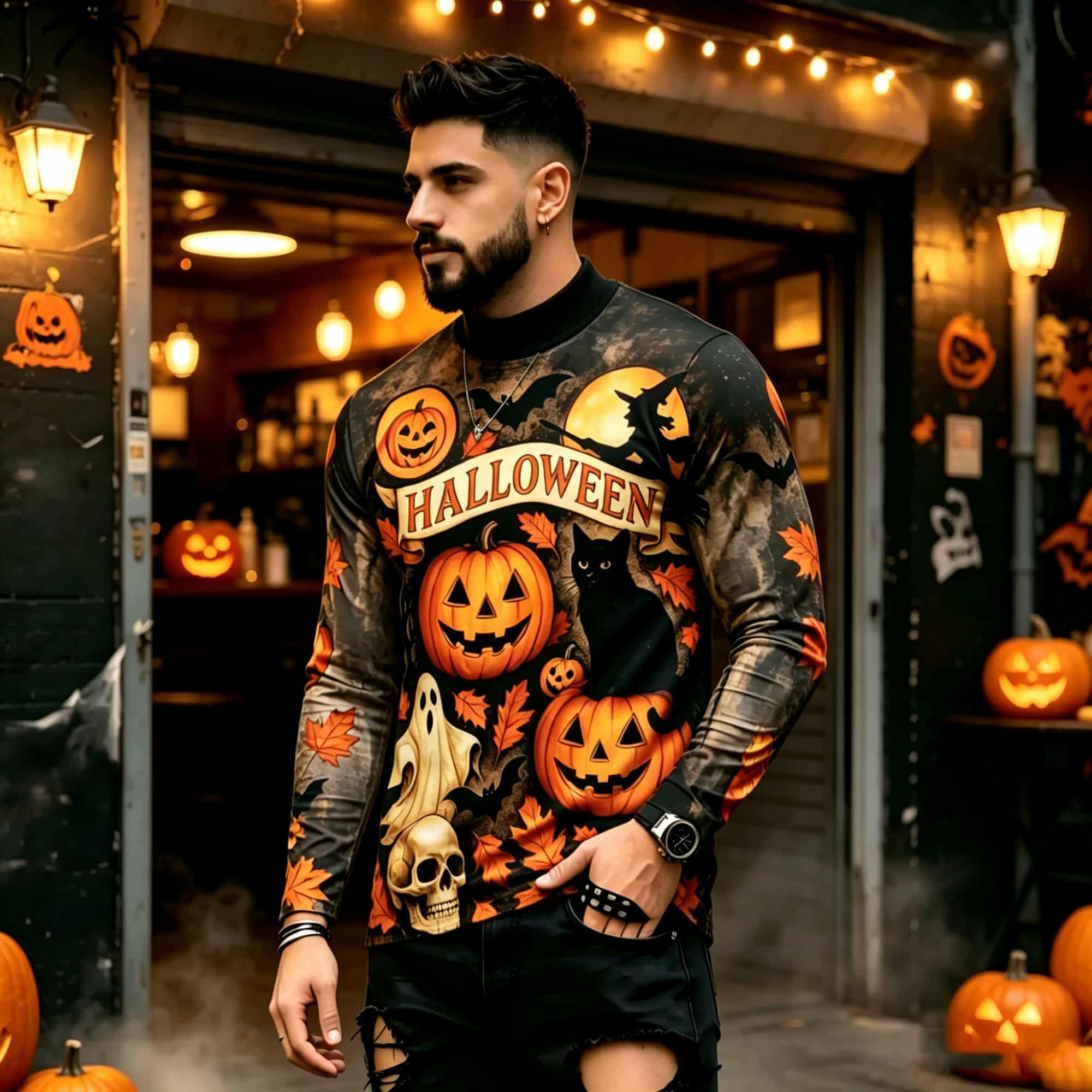 Street Fashion Styles - Casual Fashion Street Style Halloween Printed
