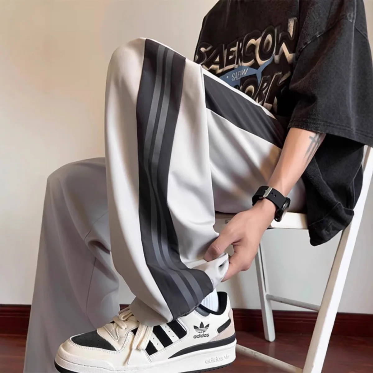 Street Fashion Couple - High Street Casual Pants Men Wide-leg