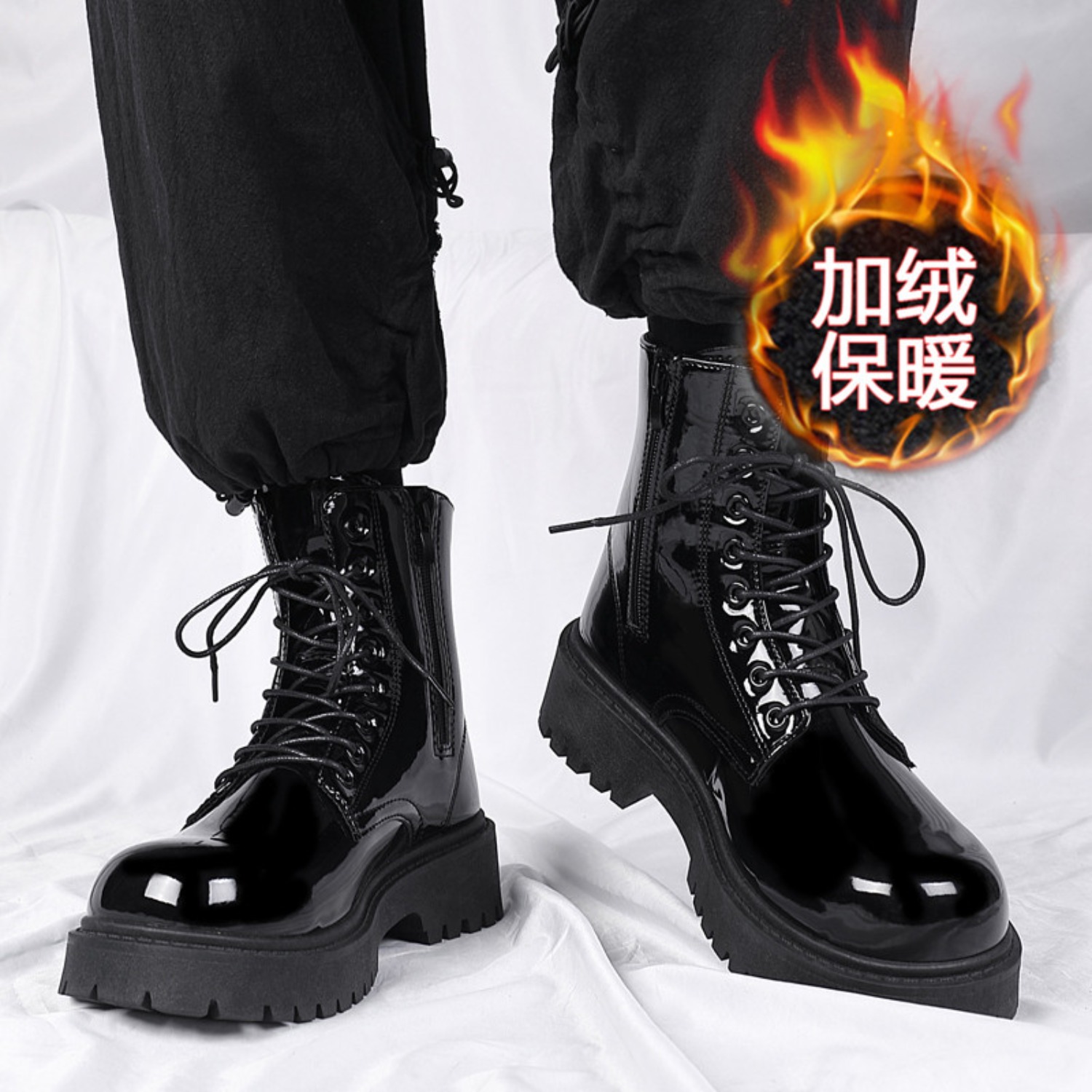 Men's warm plush high-top boot - Street Fashion Plus Size recension och pris