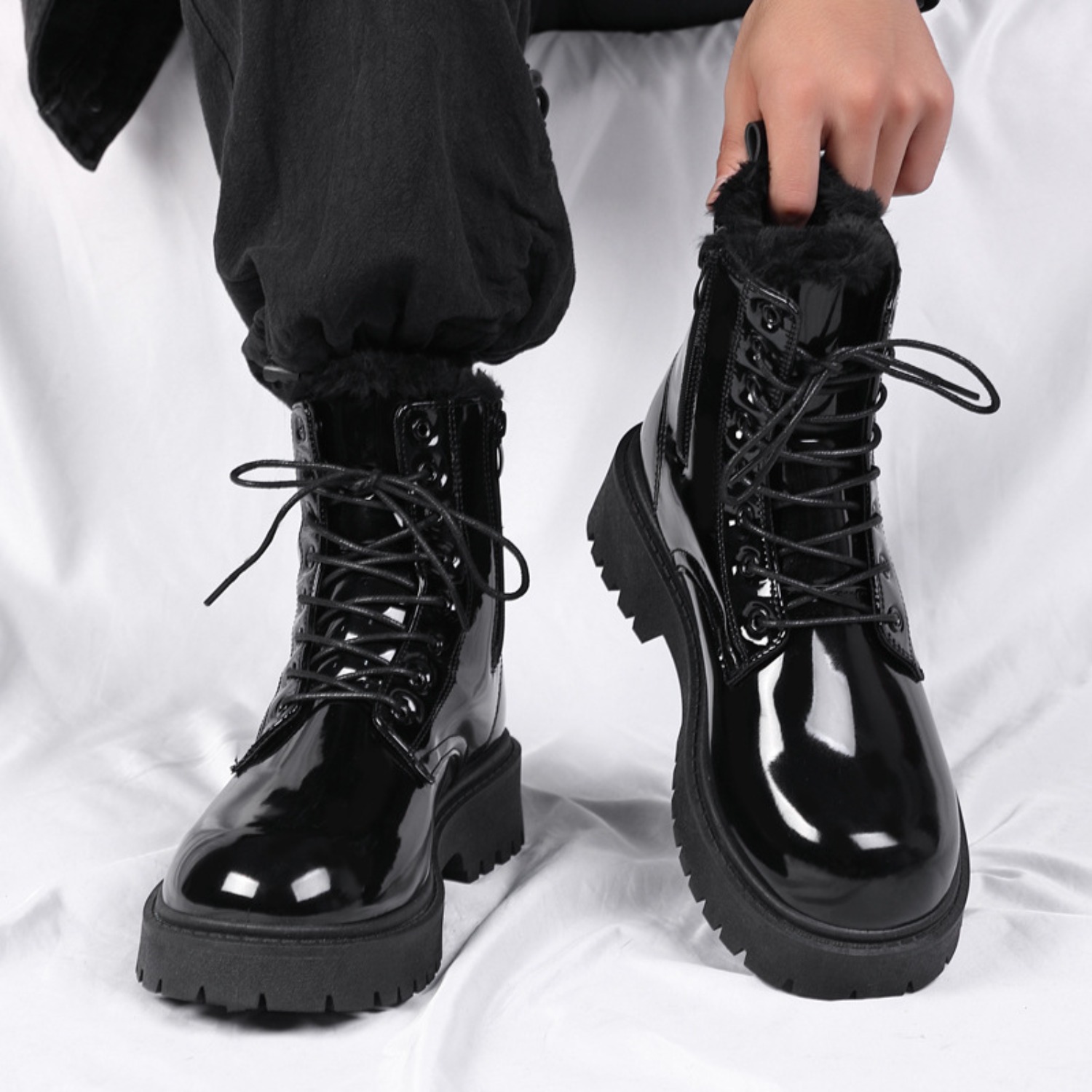 Men's warm plush high-top boot - Street Fashion Plus Size recension och pris