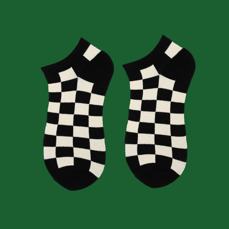 Women's Socks Black Checkerboa - Street Fashion Couple recension och pris
