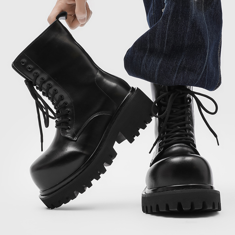 High Top Leather Boots for Cou - Street Fashion Plus Size recension och pris