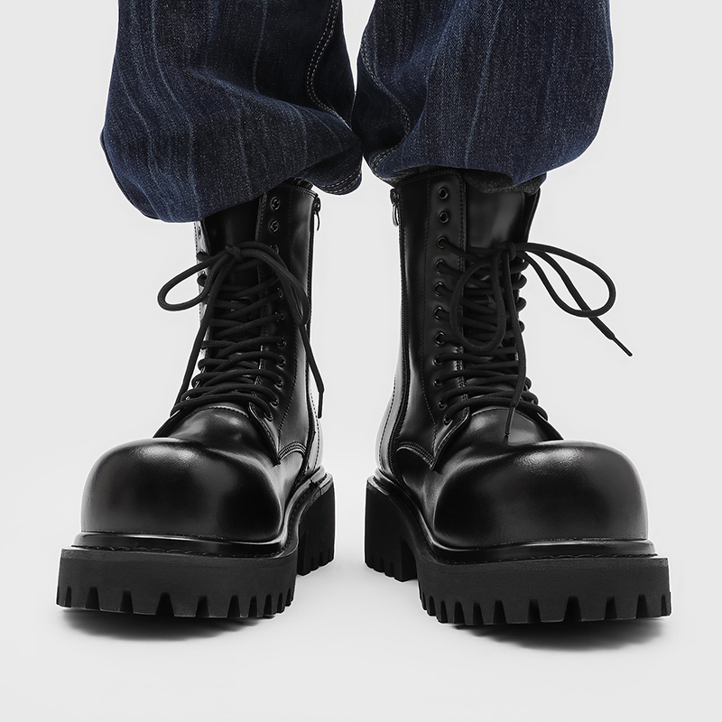 High Top Leather Boots for Cou - Street Fashion Plus Size recension och pris