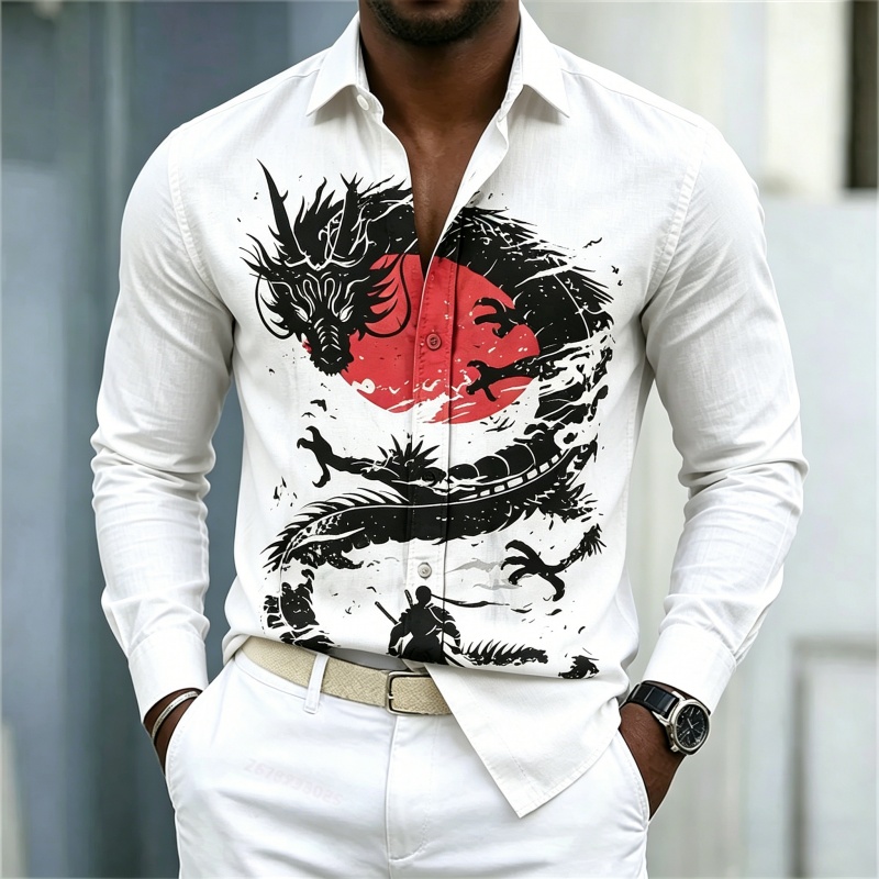 2026 New Men's Shirt White Bla - Street Fashion Styles recension och pris