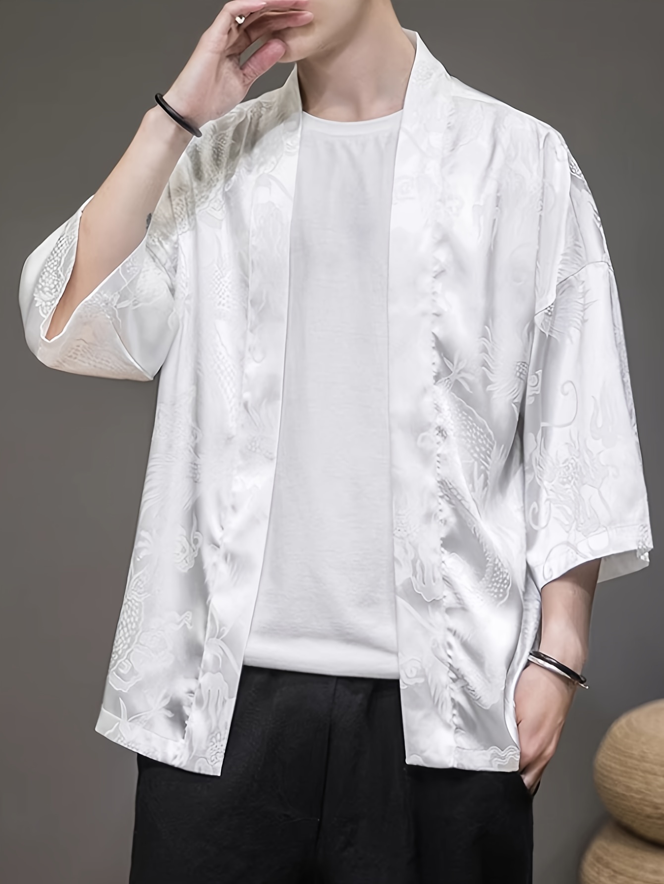 2026 Summer Men's Kimono 3D Pr - Street Fashion Clothing recension och pris