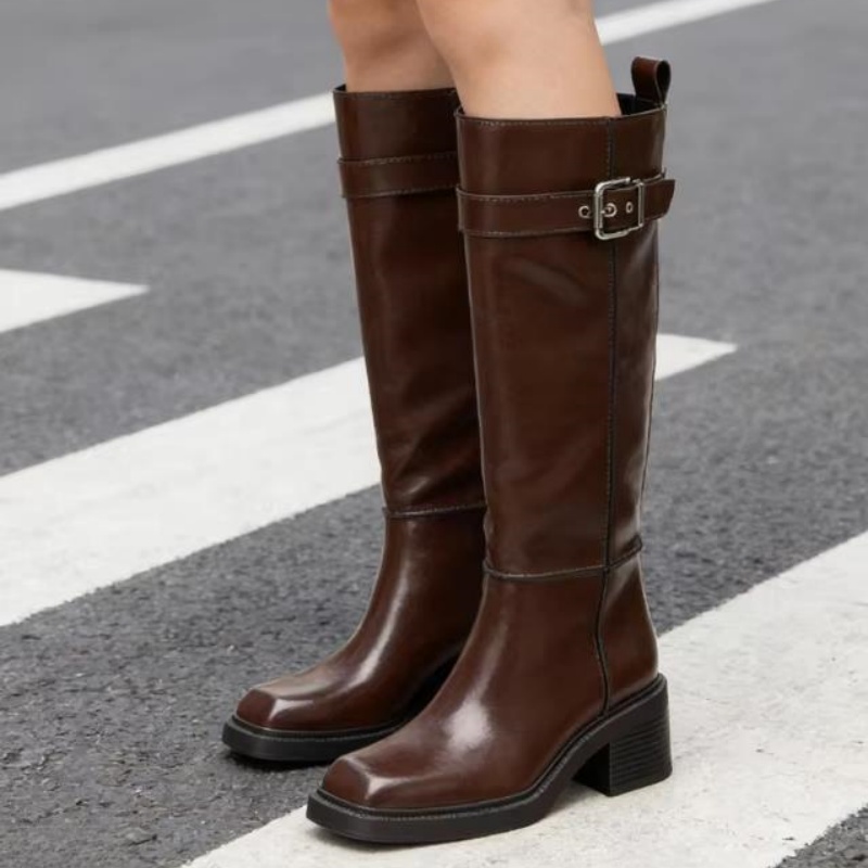 British Style Brown Knee Boots - Street Fashion Designers recension och pris