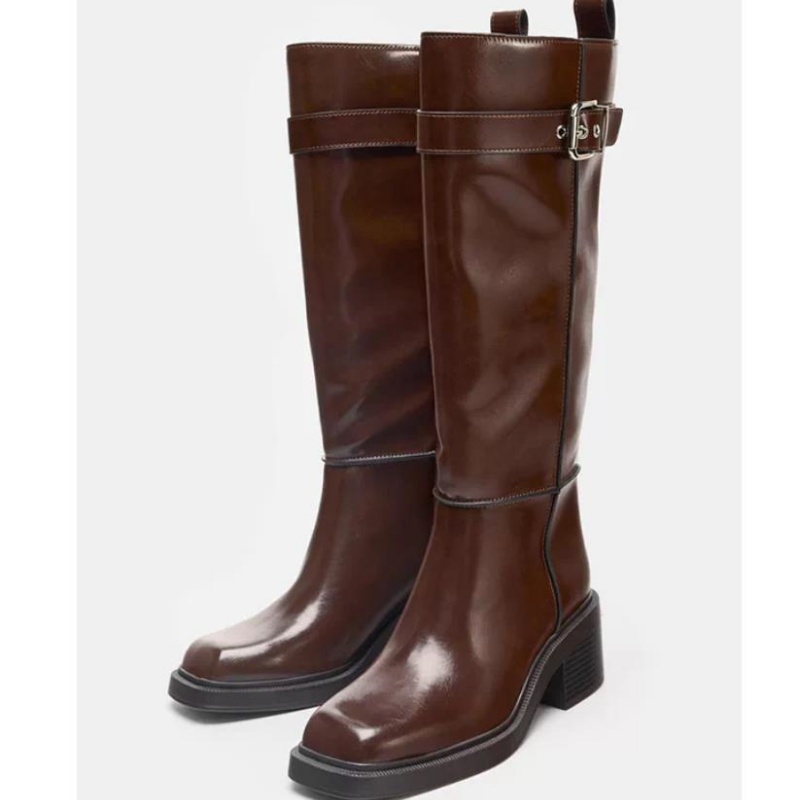 British Style Brown Knee Boots - Street Fashion Designers recension och pris