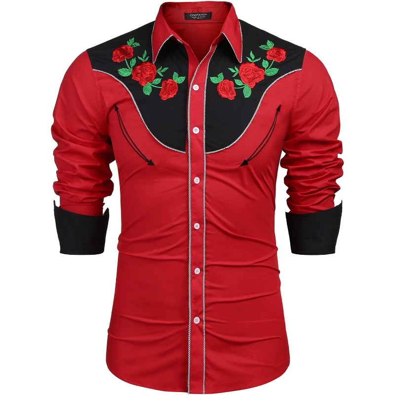 Men's Western Cowboy Shirt Lon - Street Fashion Dance recension och pris