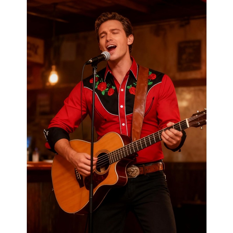 Men's Western Cowboy Shirt Lon - Street Fashion Dance recension och pris