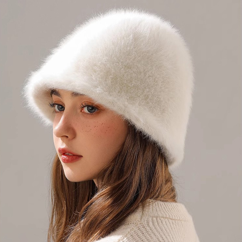 Winter Rabbit Hair Bucket Hat  - Street Fashion Russia recension och pris