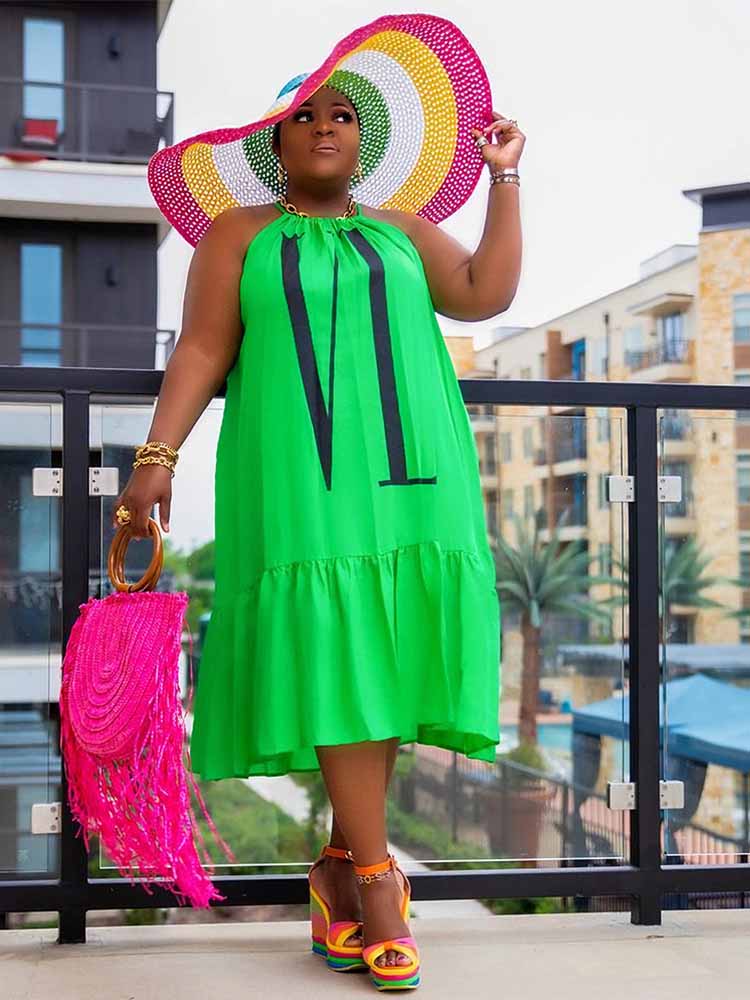 Women Casual Summer Dress Slee - Street Fashion Plus Size recension och pris