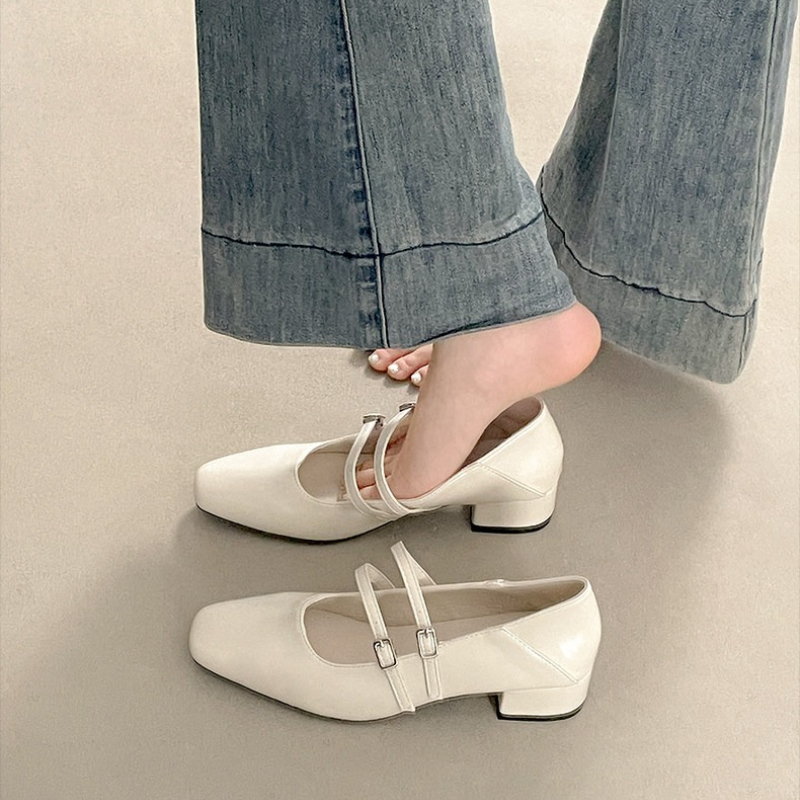 Square Toe Low Heel Women Silv - Street Fashion Styles recension och pris