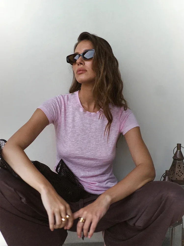 Fashion Light Purple Slub Cott - Street Fashion Com recension och pris