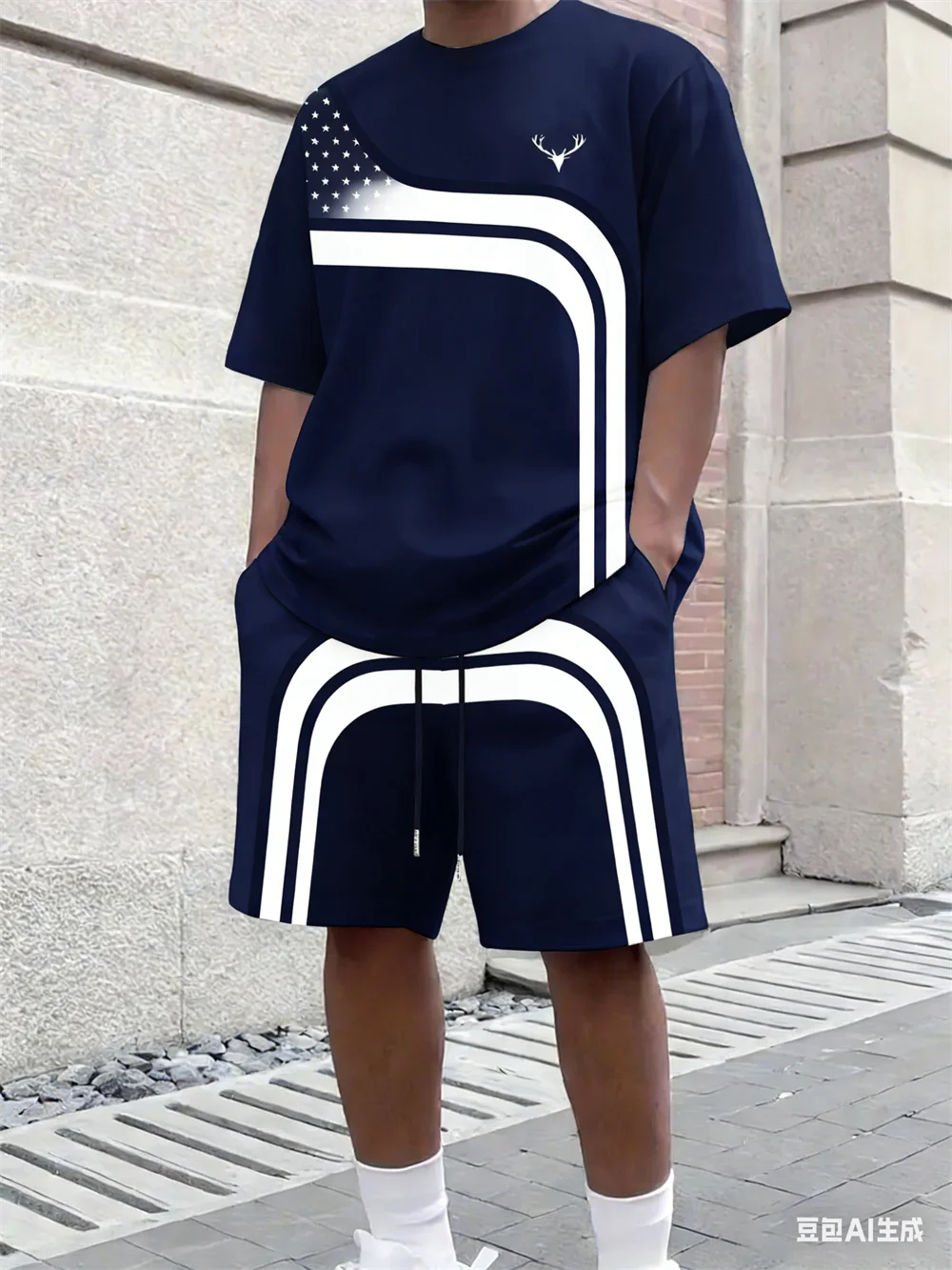 Fashion Summer Men's Stripe Pr - Street Fashion Clothing recension och pris
