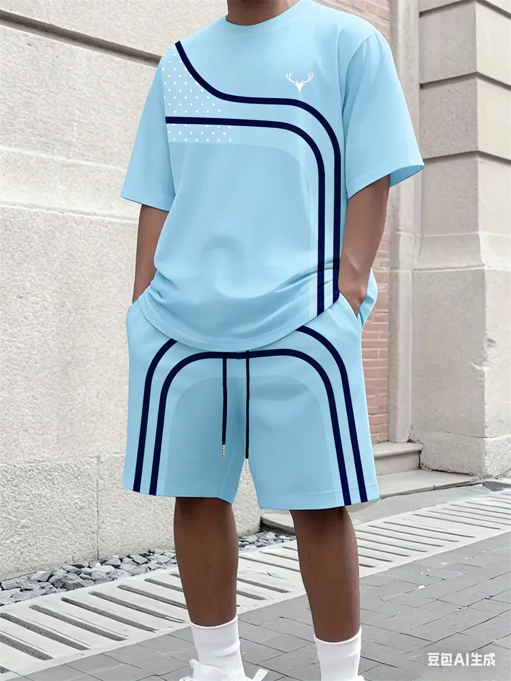 Fashion Summer Men's Stripe Pr - Street Fashion Clothing recension och pris