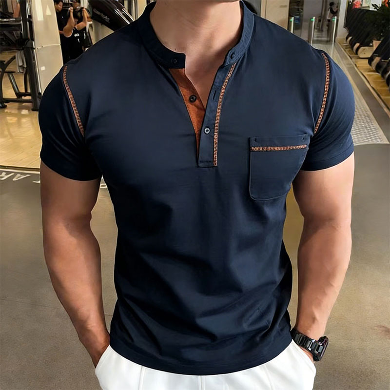 New Summer Men's Henry Collar  - Street Fashion Styles recension och pris