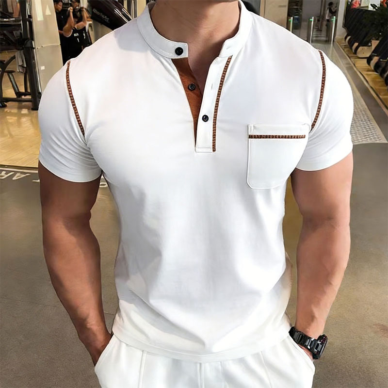 New Summer Men's Henry Collar  - Street Fashion Styles recension och pris